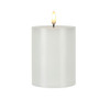 Patria 4 Inch White Pillar 3D Flame LED Candle (Battery Operated) from Burton & Burton