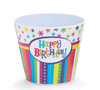 Colorful Stripes & Stars Happy Birthday Melamine Pot Cover Planter 4.5 Inch from Burton & Burton