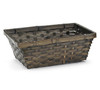 Rectangular Shape Dark Stained Bamboo Basket 4 Inch x 10 Inch from Burton & Burton