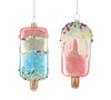 Set of 2 Glass Hand Painted Ice Cream Bar Hanging Christmas Ornaments 5.25 Inch from Burton & Burton