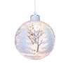 Snowy Silver Glitter Trees Clear Glass Hanging Bulb Christmas Ornament 4.25 Inch from Burton & Burton