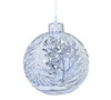 Snowy Silver Glitter Trees Clear Glass Hanging Bulb Christmas Ornament 4.25 Inch from Burton & Burton