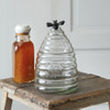 Small Honey Hive Style Glass Canister With Black Honey Bee Adornment 8.5 Inch from CTW Home Collection