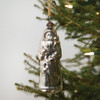 Hanging Glass Christmas Ornament -Vintage Themed Santa 6 Inch - Silver from CTW Home Collection
