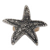 Brass Metal Silver Finish Starfish Napkin Ring from Design Imports