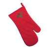 Cotton Embroidered Oven Mitt - Red With Holly Leaf Accent 7x13 from Design Imports