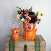 Polyresin Planter - Orange Happy Baby Lion 4.25 In by Allen Designs from Enesco