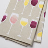 Cotton Kitchen Dish Tea Towel - Wine Glass Wine Tasting Design - 18 Inch x 28 Inch from Now Designs