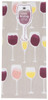 Cotton Kitchen Dish Tea Towel - Wine Glass Wine Tasting Design - 18 Inch x 28 Inch from Now Designs