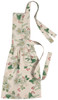 Farmhouse Style Winterblossom Classic Floral Print Design Cotton Kitchen Apron from Now Designs