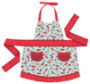 Cotton Kid's Kitchen Sally Apron - Cherries Print Design - 18 Inch x 18 Inch (Age 2-7) from Now Designs