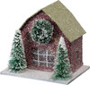 Set of 5 Snowy Barns & 4 Trees Home Décor Figurines from Primitives by Kathy