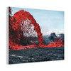 Molten Majesty: Volcanic Eruption Photography, Earth's Elemental Power - Unframed Canvas Wall Art Decor