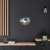 Solitary Sentinel: Luminous Landscape, Blue Wildflower Field - Unframed Canvas Wall Art Decor