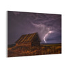 Resilient Wilderness: Storm Over Solitary Cabin, Nature's Electric Drama - Unframed Canvas Wall Art Decor
