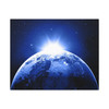 Cosmic Solitude: Earth in Luminous Darkness, Celestial Panorama of Planetary Isolation - Unframed Canvas Wall Art Decor