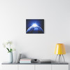 Cosmic Solitude: Earth in Luminous Darkness, Celestial Panorama of Planetary Isolation - Unframed Canvas Wall Art Decor