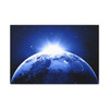 Cosmic Solitude: Earth in Luminous Darkness, Celestial Panorama of Planetary Isolation - Unframed Canvas Wall Art Decor