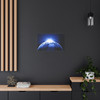 Cosmic Solitude: Earth in Luminous Darkness, Celestial Panorama of Planetary Isolation - Unframed Canvas Wall Art Decor