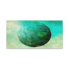 Celestial Dreamscape: Turquoise Planet Visualization, Ethereal Digital Art Rendering - Unframed Canvas Wall Art Decor