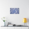 Shadows of Solitude: Winter Light Projection, Monochromatic Snow Horseman Landscape - Unframed Canvas Wall Art Decor