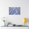 Shadows of Solitude: Winter Light Projection, Monochromatic Snow Horseman Landscape - Unframed Canvas Wall Art Decor
