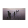 Sentinels of the Shoreline: Misty Maritime Groynes, Coastal Seascape Photography - Unframed Canvas Wall Art Decor