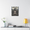 Witch of the Moonlit Forest: Gothic Mystical Portrait, Dark Fantasy Feminine Power - Unframed Canvas Wall Art Decor
