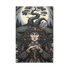 Witch of the Moonlit Forest: Gothic Mystical Portrait, Dark Fantasy Feminine Power - Unframed Canvas Wall Art Decor