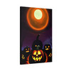 Moonlit Malevolence: Halloween Jack-o'-Lantern Nocturne, Spooky Digital Artwork - Unframed Canvas Wall Art Decor
