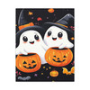 Ghostly Halloween Pumpkin Parade: Cute Spectral Friends, Festive Spooky Illustration - Unframed Canvas Wall Art Decor