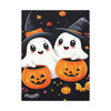 Ghostly Halloween Pumpkin Parade: Cute Spectral Friends, Festive Spooky Illustration - Unframed Canvas Wall Art Decor