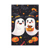 Ghostly Halloween Pals: Cute Ghost Friends, Whimsical Cartoon Celebration - Unframed Canvas Wall Art Decor