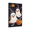 Ghostly Halloween Fun: Cute Cartoon Spirits, Spooky Festive Night Scene - Unframed Canvas Wall Art Decor