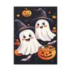 Ghostly Halloween Fun: Cute Cartoon Spirits, Spooky Festive Night Scene - Unframed Canvas Wall Art Decor