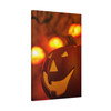 Glowing Halloween Jack-o'-Lantern: Autumn's Spooky Charm, Classic Pumpkin Decoration - Unframed Canvas Wall Art Decor
