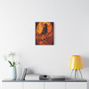Nocturnal Perch: Gothic Wildlife Art, Laser-Cut Wooden Silhouette - Unframed Canvas Wall Art Decor
