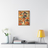 Pumpkin Patch Parade: Whimsical Halloween Illustration, Cute Jack-o'-Lantern Art - Unframed Canvas Wall Art Decor