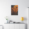 Nocturnal Phantasmagoria: Gothic Halloween Silhouettes, Bat Feather Flames - Unframed Canvas Wall Art Decor