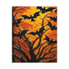 Nocturnal Haunt: Halloween Gothic Landscape, Bat Silhouette Artwork - Unframed Canvas Wall Art Decor