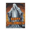 Spectral Haunting: Classic Halloween Ghost Illustration, Seasonal Graphic Design - Unframed Canvas Wall Art Decor