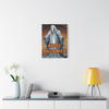 Spectral Haunting: Classic Halloween Ghost Illustration, Seasonal Graphic Design - Unframed Canvas Wall Art Decor