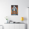 Spectral Haunting: Classic Halloween Ghost Illustration, Seasonal Graphic Design - Unframed Canvas Wall Art Decor