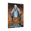 Spectral Haunting: Classic Halloween Ghost Illustration, Seasonal Graphic Design - Unframed Canvas Wall Art Decor