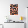 Jack-o'-Lantern Jamboree: Halloween Pattern Design, Festive Pumpkin Illustration - Unframed Canvas Wall Art Decor