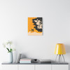 Shadows of Halloween: Spectral Silhouettes, Vintage Graphic Hauntings - Unframed Canvas Wall Art Decor