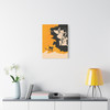 Shadows of Halloween: Spectral Silhouettes, Vintage Graphic Hauntings - Unframed Canvas Wall Art Decor
