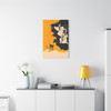 Shadows of Halloween: Spectral Silhouettes, Vintage Graphic Hauntings - Unframed Canvas Wall Art Decor
