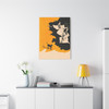 Shadows of Halloween: Spectral Silhouettes, Vintage Graphic Hauntings - Unframed Canvas Wall Art Decor
