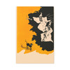 Shadows of Halloween: Spectral Silhouettes, Vintage Graphic Hauntings - Unframed Canvas Wall Art Decor